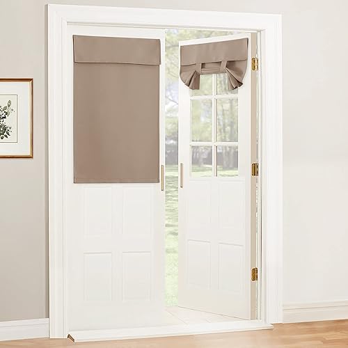 Miniatura 92 de RYB Home 2 paneles de cortinas de privacidad para puerta francesa, cortinas de oscurecimiento de habitación y cortinas con aislamiento térmico