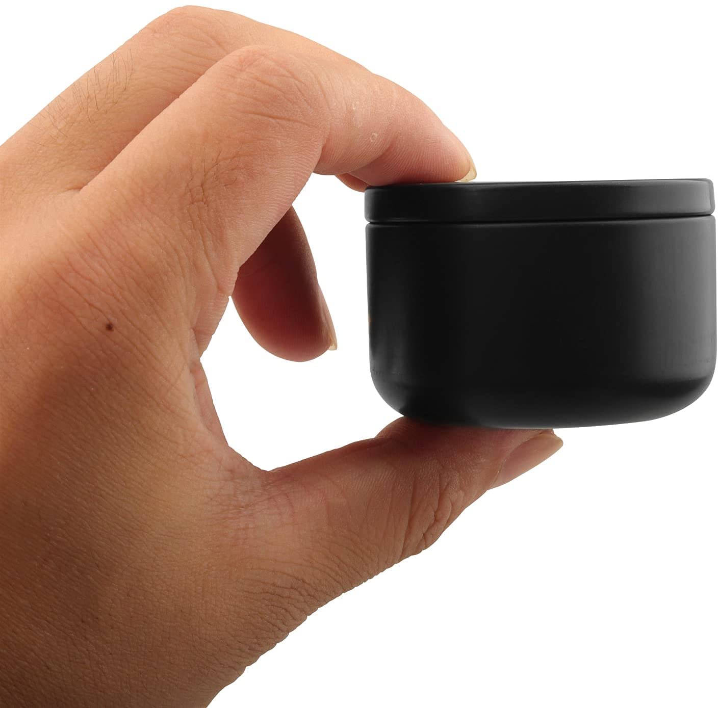 Confezione da 30 barattoli in alluminio nero contenitori per candele in metallo ricaricabili con tappo per fare candele, artigianato, condimenti da cucina （50 g）
