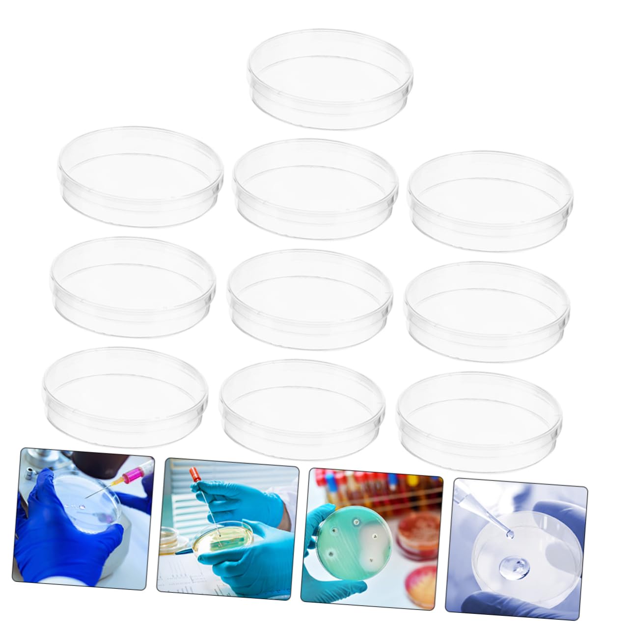 GLEAVI 50pezzi Piastra Petri Trasparente Da Laboratorio Con Coperchio Per Coltura Cellulare e Analisi Scientifica Facile Osservazione e Utilizzo Materiale Plastico Resistente