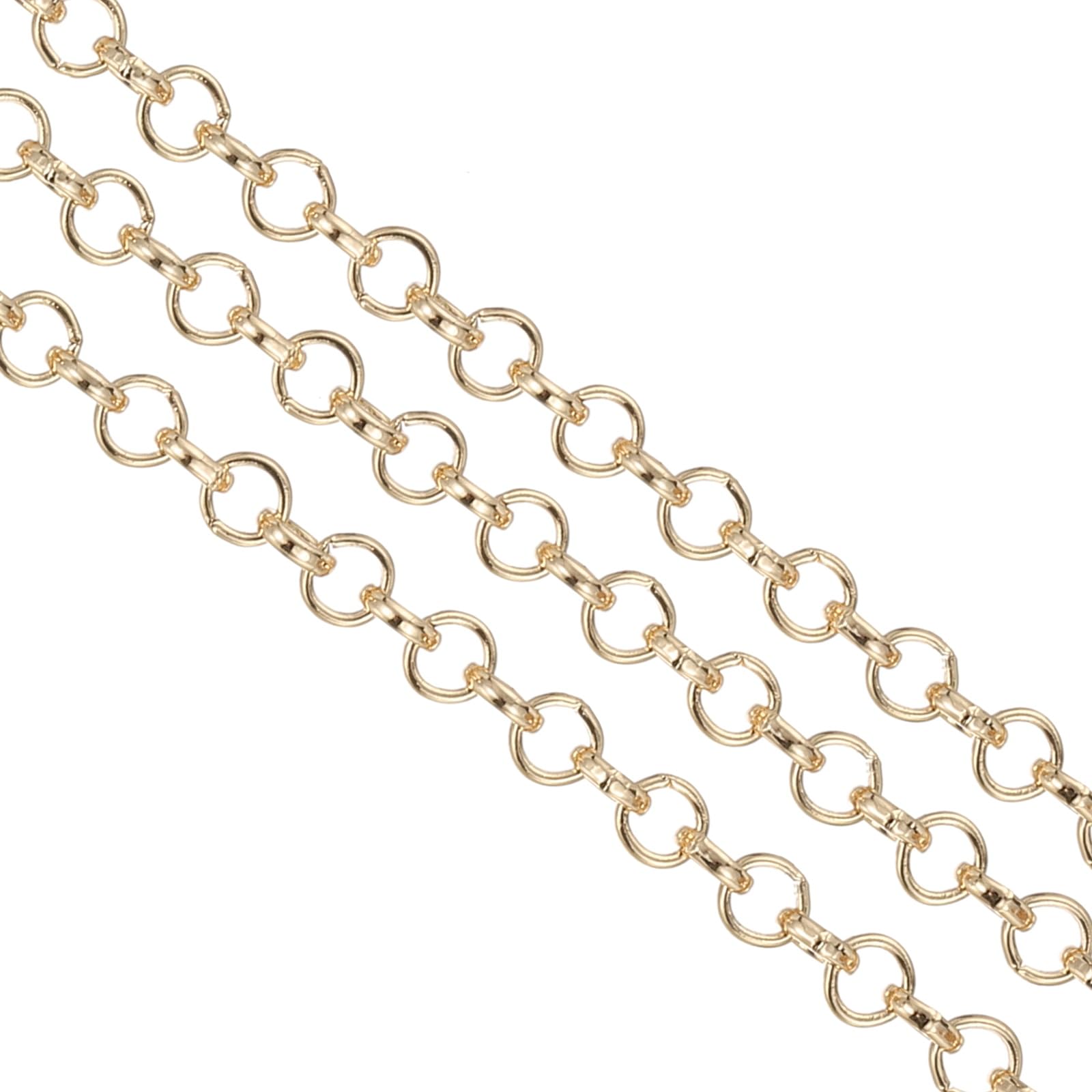 PATIKIL 16,4ft Catena Maglia Circolare, Rotolo Catena 4mm Catena Maglie per Gioielli, Bobina Maglie Metallo, Catene per Collane, Accessori, Collana, Braccialetto, Orecchino, Rame Oro