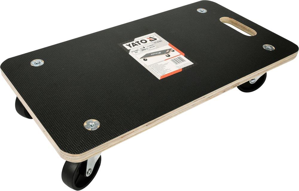 Planche à roulettes pour Meubles - en Bois Plat - Jusqu'à 200 kg - Modèle : 58 x 30 mm - 200 kg - Noir