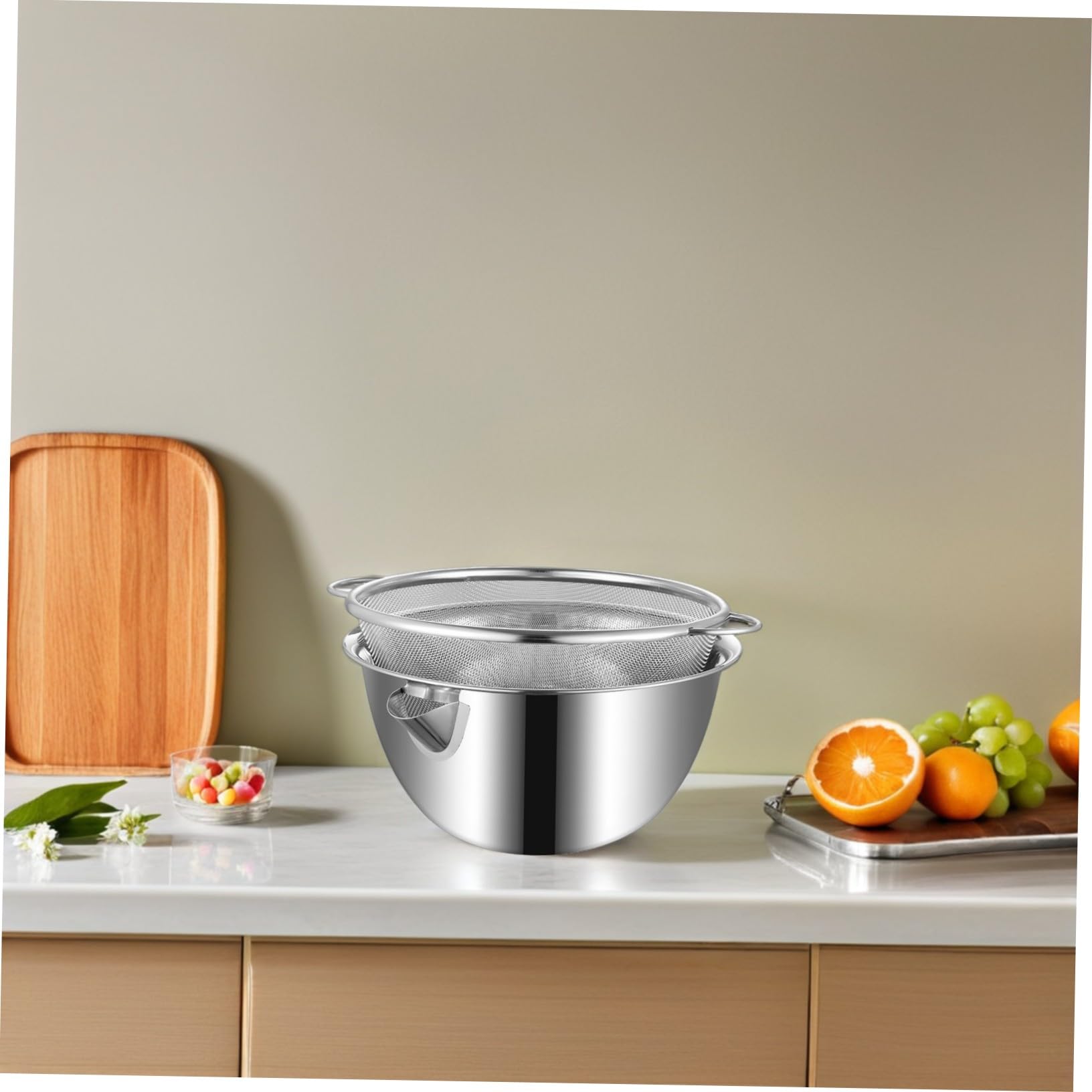 Alipis Cuenco De Arroz De Acero Inoxidable Escurridor De Frutas Cuencos De Cocina Lavabo De Cocina Colador De