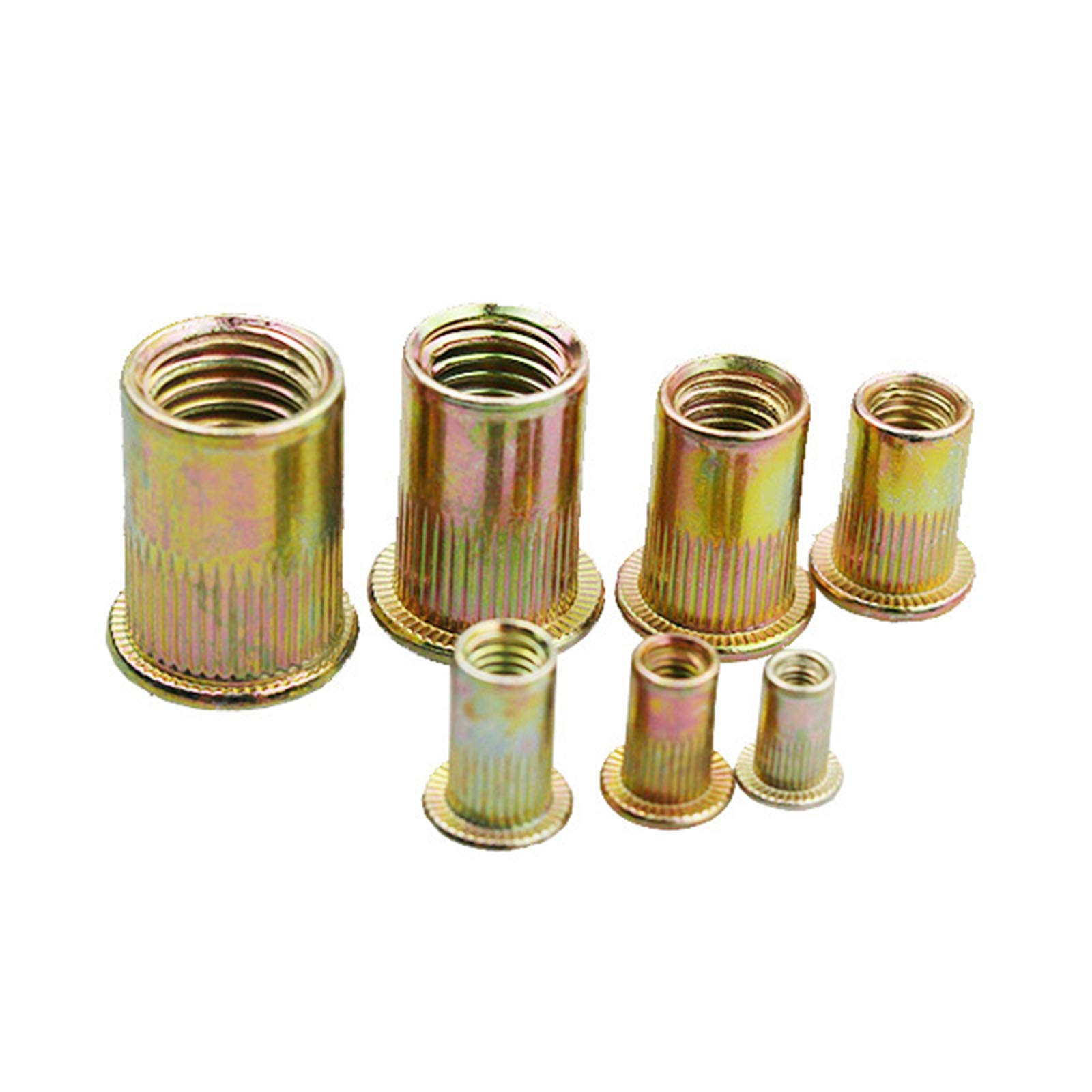 Tuerca De Remache De Acero Al Carbono De 500 Piezas Sistema Métrico De Superficie Chapada En Zinc + Kit Ensamblado En Pulgadas (M3-M10 Y 8-32, 10-24, 1/4-20, 5/16-18, 3/8-16, 1/2-13)