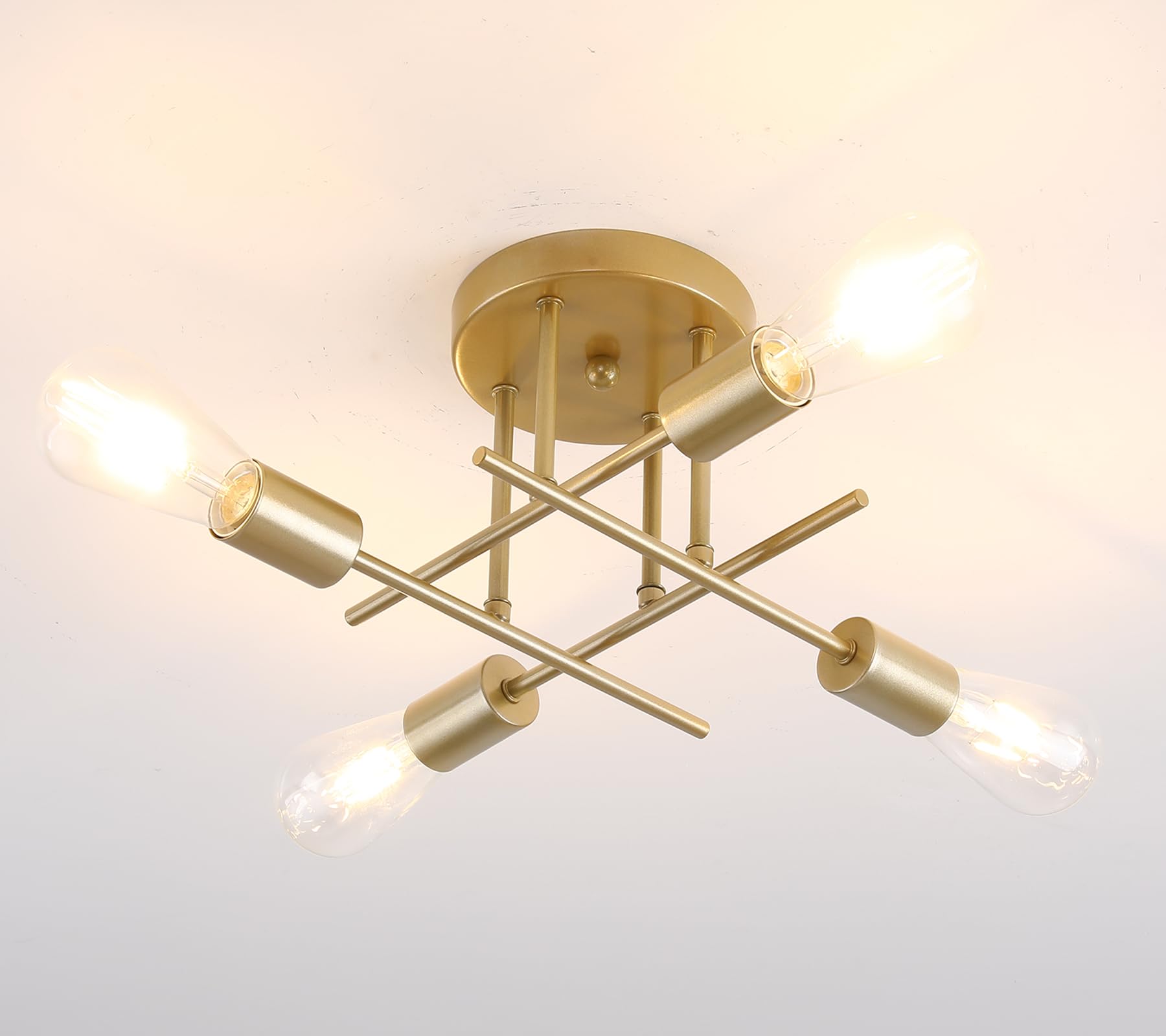 Dellemade Ceiling Light, 4 Lights Chandelier Ceiling Light for Living Room,Bedroom,Kitchen (Golden)