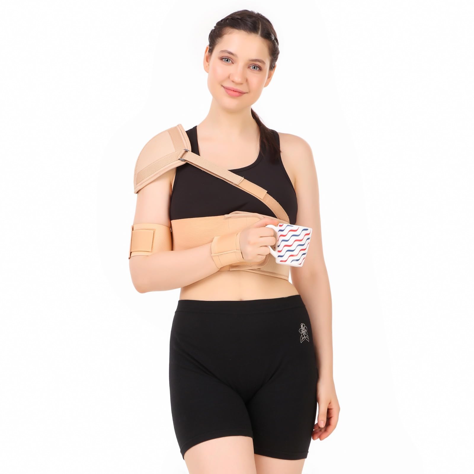 Medilink Shoulder Immobilizer with Rotator Cuff Support Brace- Arm Sling- Elastic Shoulder Brace-Immobilizer -Adjustable Sling for Broken or Fractured Bones, Dislocation, Sprain (XL) 1