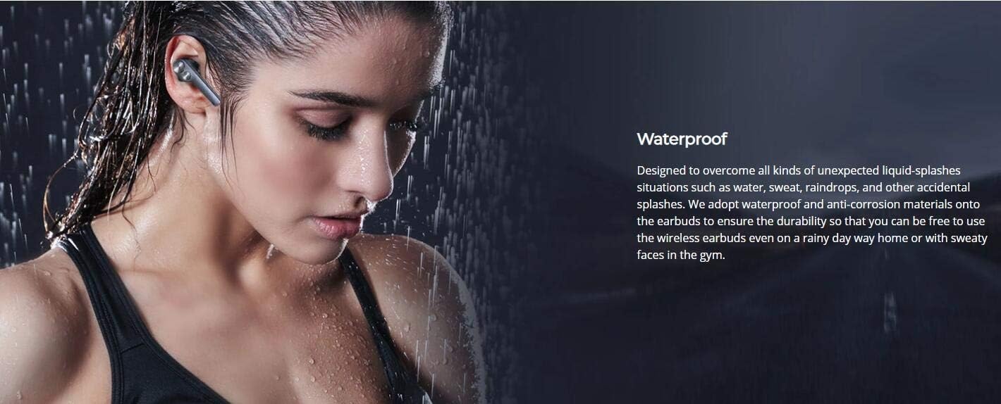 Wireless Earbuds Bluetooth 5.0, Ergonomic Design, Touch Controls, Digital LED, 3D Stereo Deep Bass, 30H Playtime, Noise Cancellation, IPX5 Waterproof Low Latency.