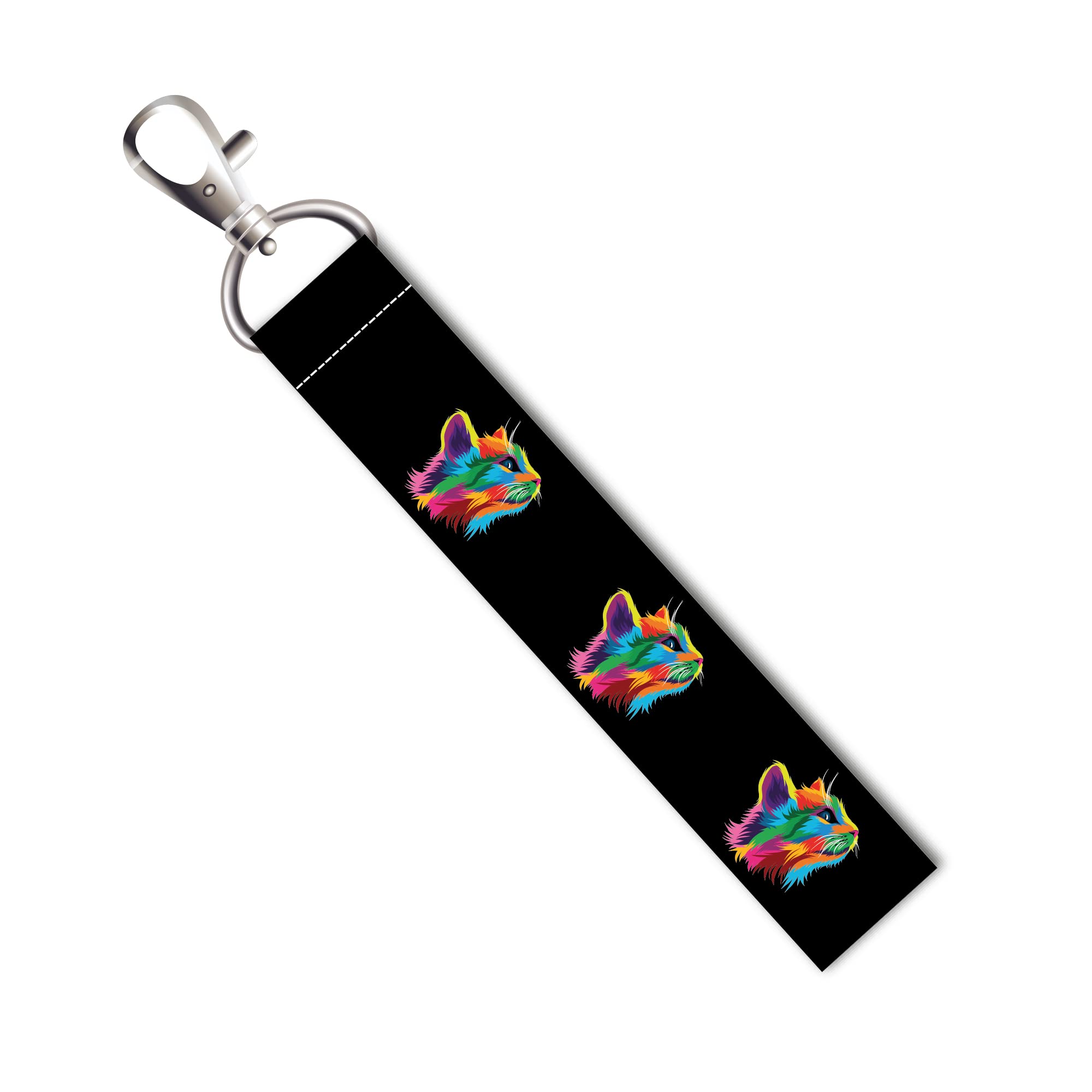 ISEE 360® Colorful Cat Lanyard Tag with Swivel Lobster for Gift Luggage Bags Backpack Laptop Bags L X H 5 X 0.8 INCH-image-6