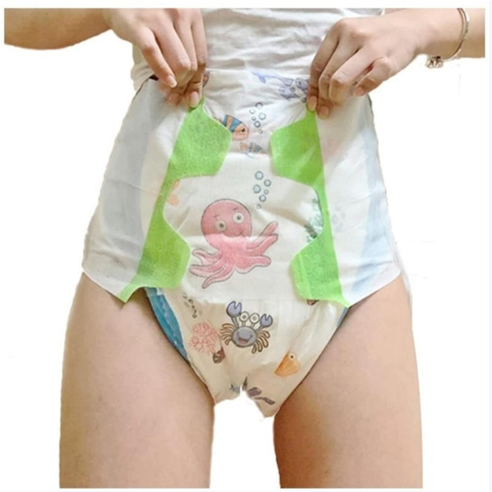 4000 ml Disable Wickelwindel Weiche Dinosaurier-Ozean-gedrucktes Papier Große Größen-Windel-Pants Erwachsene Windeln 8 Stück in einem Packung,3 Pack