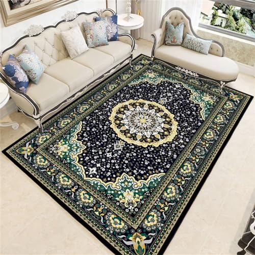 Tapis de couloir lavable 50x150 cm vert pour entrée et salon - 2