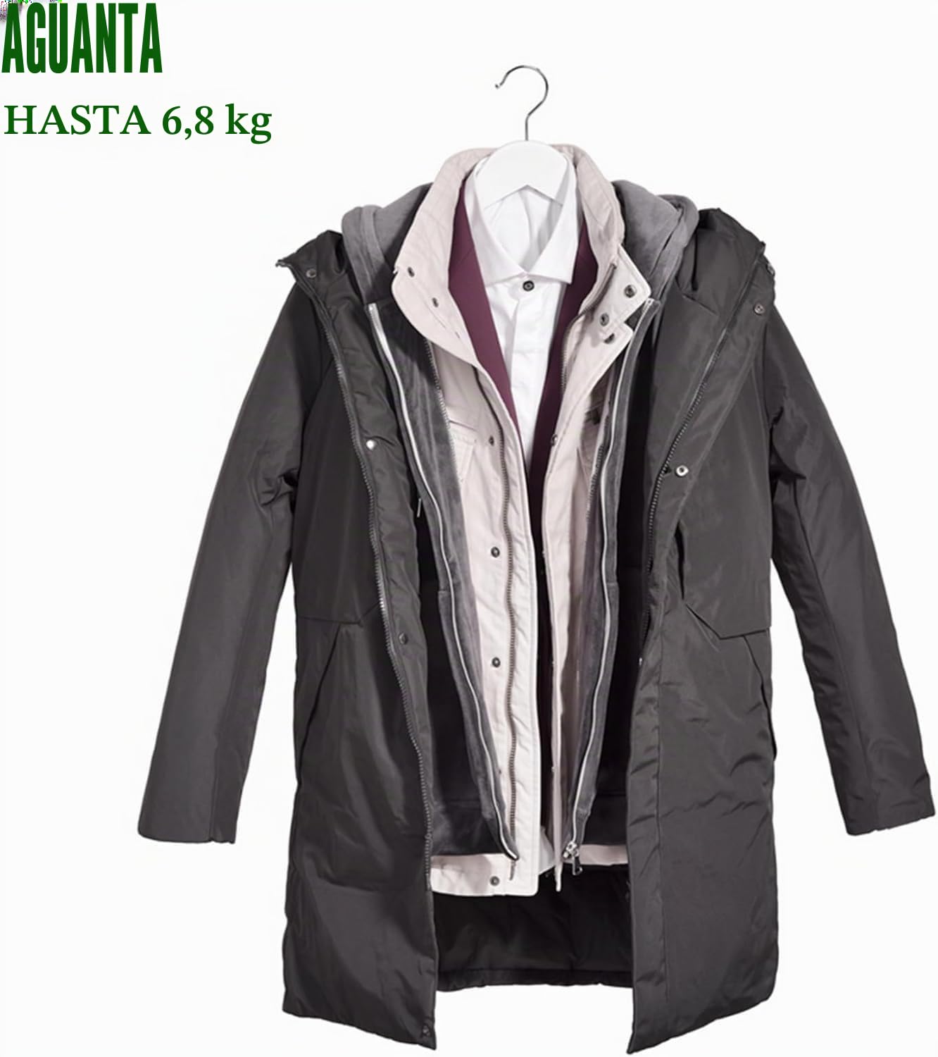 Amber Home 20 Unidades 44,5cm Perchas de Madera Blanco, Robusta y Brillante Percha para Camisetas Camisas Trajes Abrigos Vestidos Tirantes Bodas, con Varilla y Ranuras | 44,5 cm, barra antideslizante para pantalones, muescas en los hombros, perchas para c
