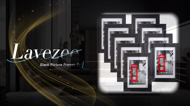 Lavezee 8x10 Picture Frame Set of 9, Made to Display Photos 5x7