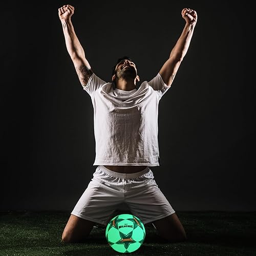 Miniatura 6 de Balón de fútbol que brilla en la oscuridad, tamaño 345 con bomba, bolas de fútbol luminosas brillantes, regalos para adolescentes, jóvenes, hombres,