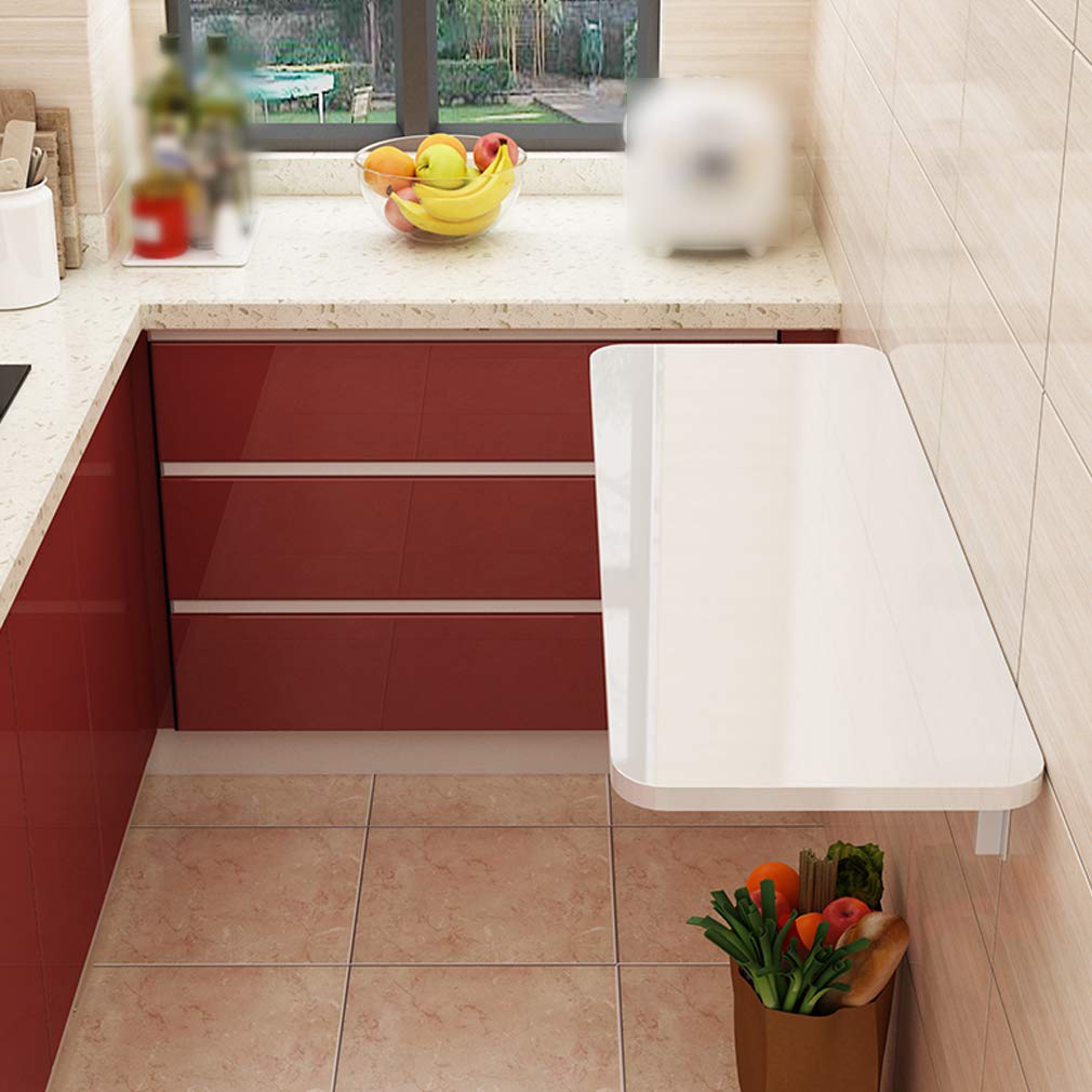 Scrivania pieghevole da parete, salvaspazio, per casa, ufficio e cucina (61 x 30 cm), postazione di lavoro moderna e minimalista con accessori, design compatto per piccoli spazi