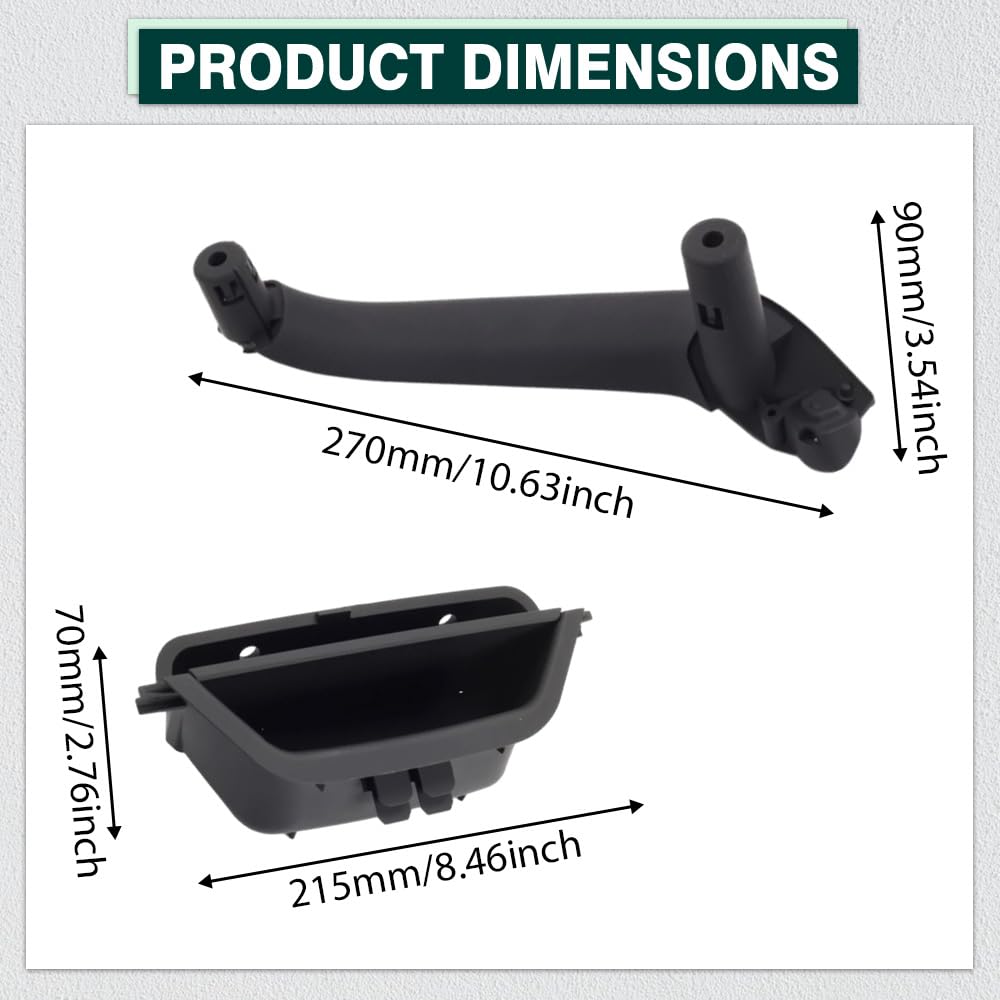 Poignée de porte intérieure de voiture de rechange compatible avec BMW X3 F25 X4 F26 2010-2017 51417250307 51419209216 51419209215 modèles d'entraînement à poignée gauche