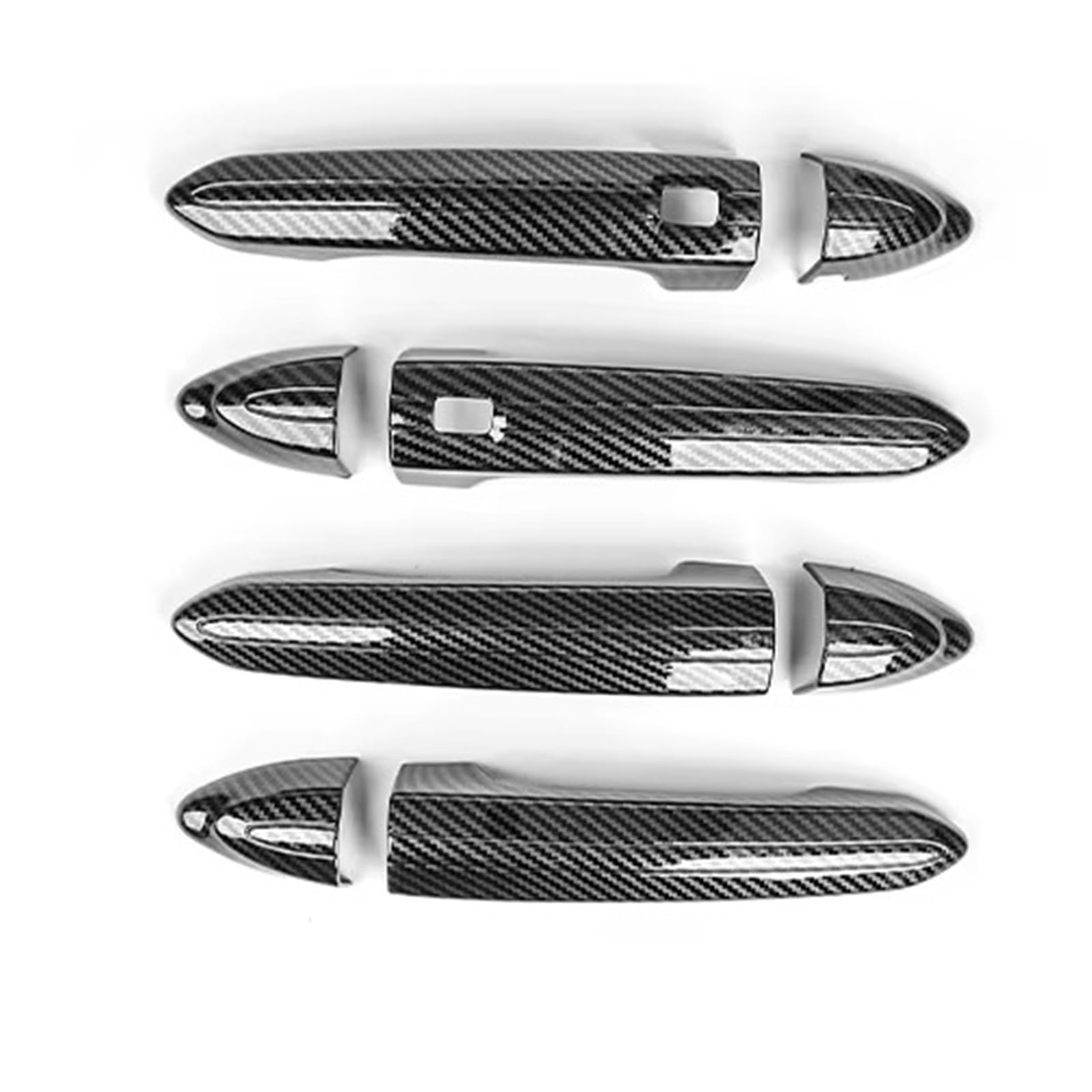 Cfdekoib Carbon Fiber Black Exterior Door Handle Cover Car Exterior Door Handle Cover Compatible With Genesis For G80 For Dh 2015-2020 Car Handle Bowl Cap Cover Plus Set Accessories
