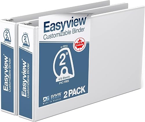 Miniatura 1 de EasyView - Carpetas prémium con cubiertas transparentes, carpetas de hojas de cálculo de anillas en D para la escuela, la oficina o el hogar, 11 x