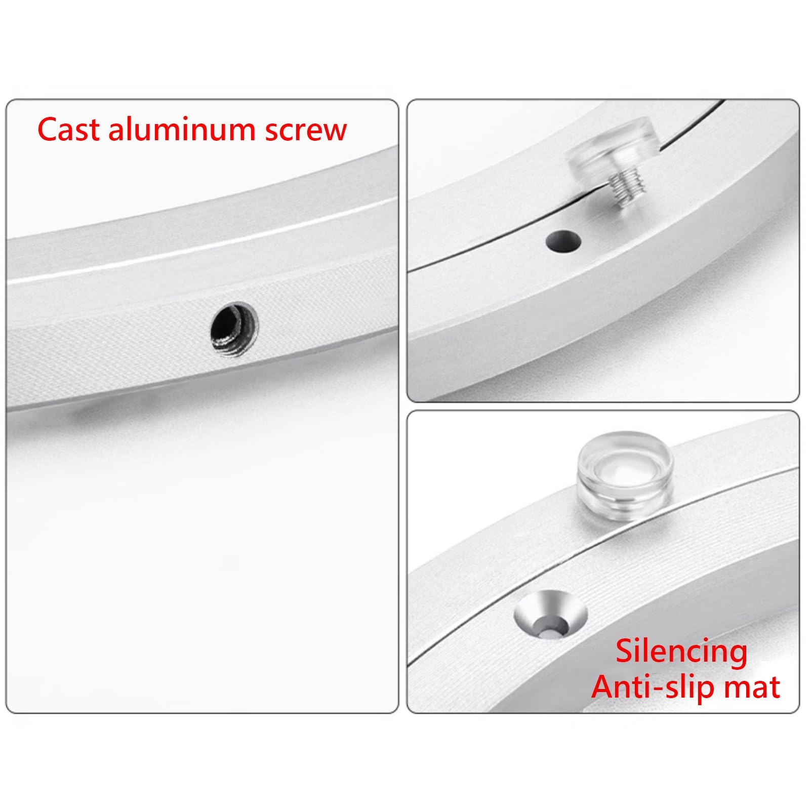 Plateau tournant à roulement, Adaptateur de Bureau, Rail en Alliage d'aluminium pour Table à Manger et établi. 350 mm, 500 mm, 600 mm, 680 mm, 800 mm (350 mm (14 Pouces)).