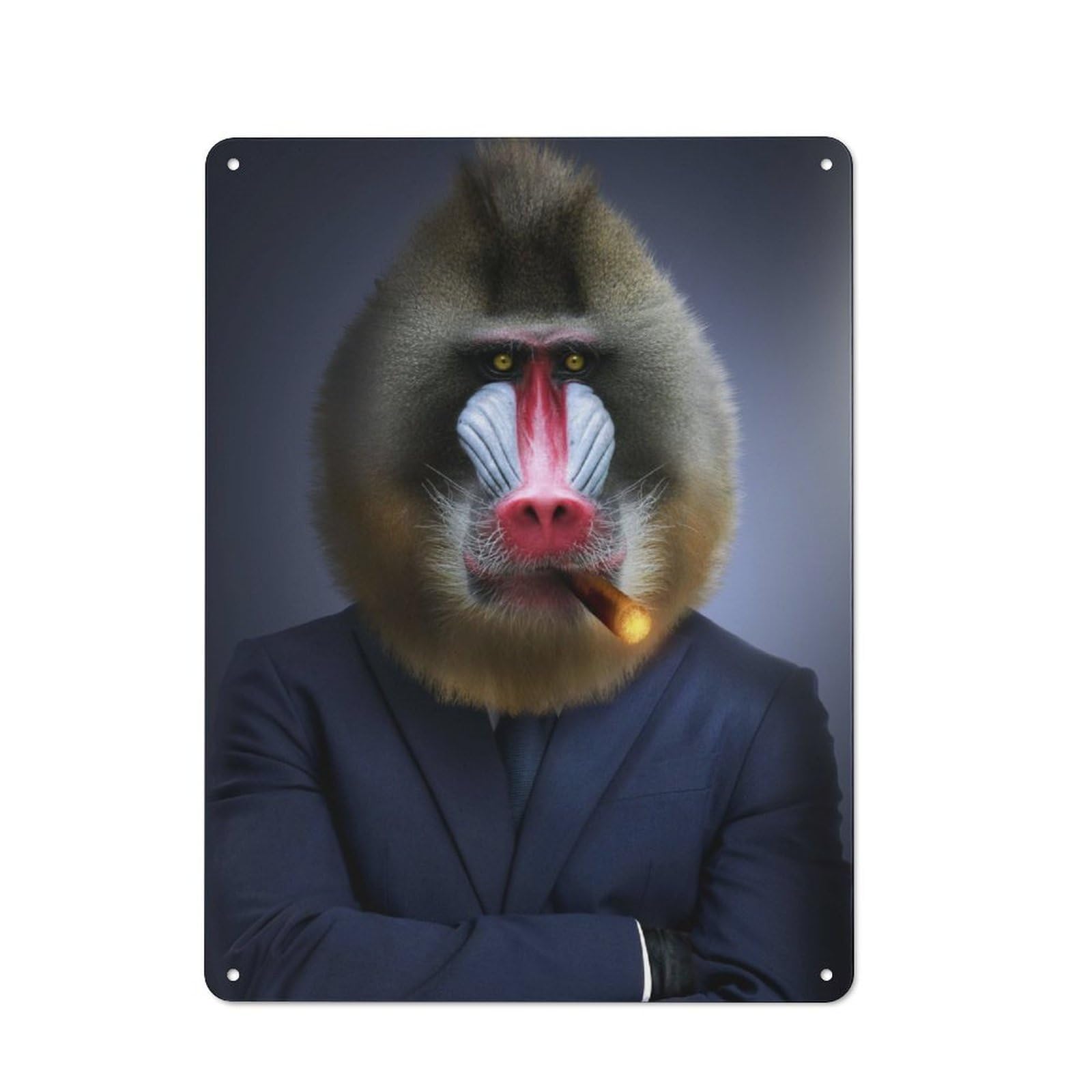 Junmoney Classy Cool Baboon Vintage Tin Sign 40X30cm For Garden Room Or Summerhouse, For A Newly Organised Room And Metal Sign Display