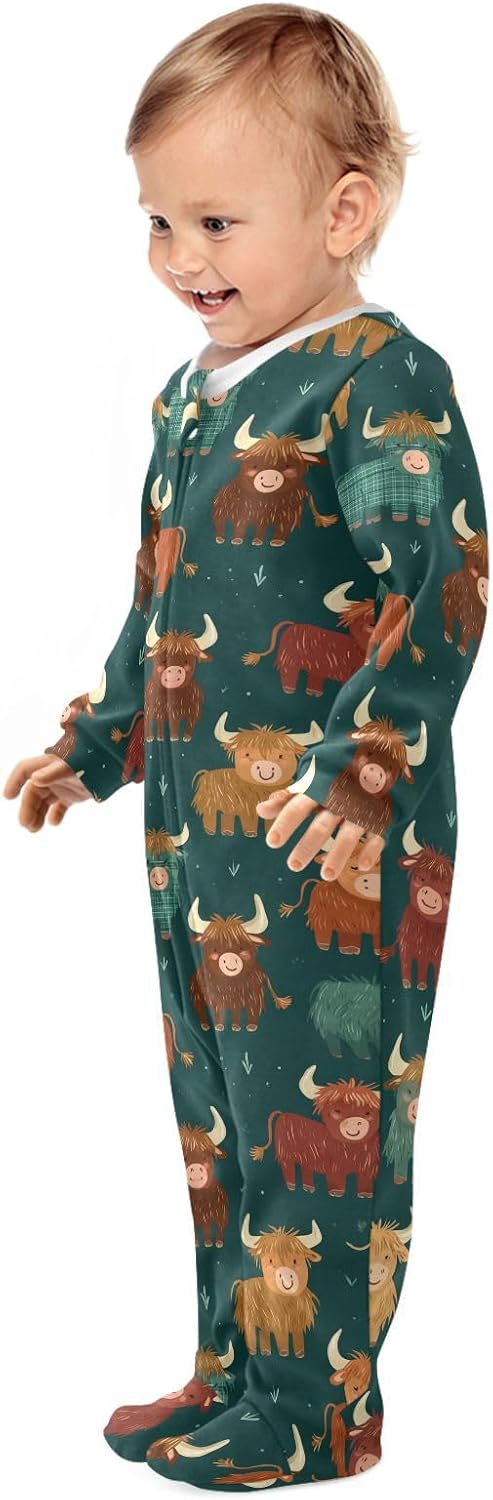 Dussdil Baby One-Piece Footies Newborn Rompers Pajamas Cotton Footed Pjs for House Sleep Play Infant Boys Girls