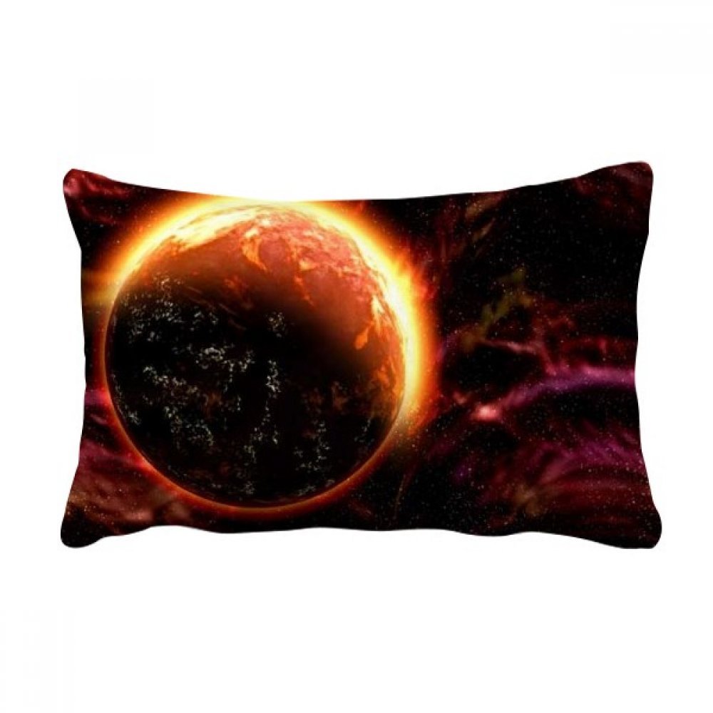 Coussin univers planète rouge foncé multicolor grand format 16x24 pouces pour déco maison