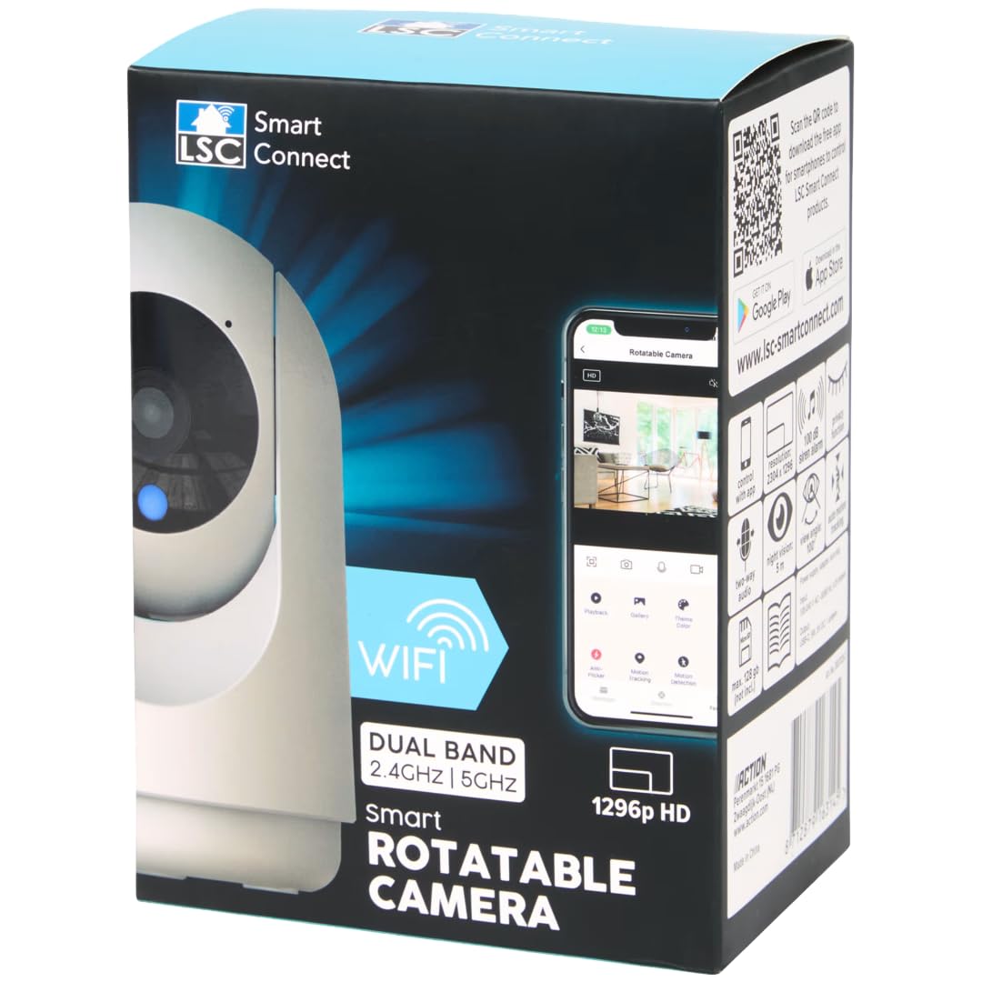 Caméra Surveillance Intérieure WiFi Rotative 360° pour Enfants & Animaux – Meilleure Résolution 3MP – Vision Nocturne & 