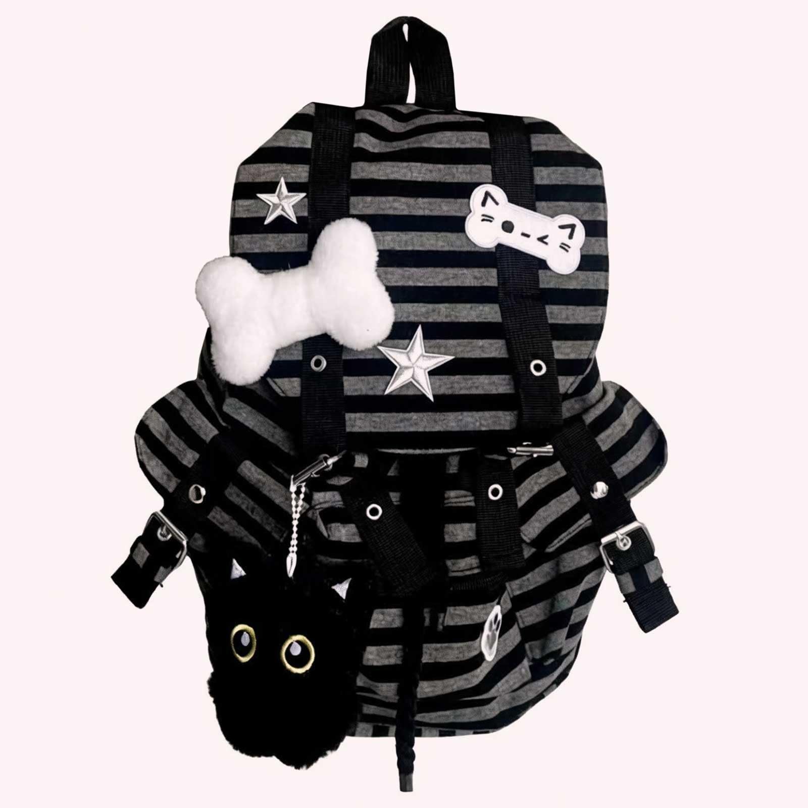 Zaino vintage in tela a righe vintage zaino per la scuola per laptop zaino escursionismo viaggio borsa grande capacità unisex