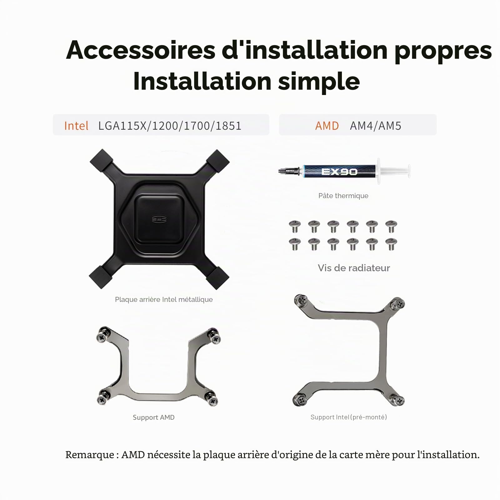 PCCOOLER AIO Refroidisseur de liquide pour processeur, écran LCD IPS 2,4", 360 mm, compatible avec AM4 AM5 Intel LGA 1700/1851/115X CPS (DS360 Display WH)