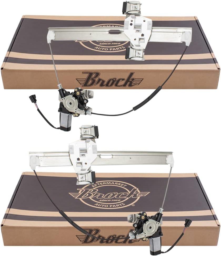 BROCK Pair Set Rear Power Window Lift Regulators w/Motor Assemblies Replacement for 03-09 Hummer H2 15771355 15771354