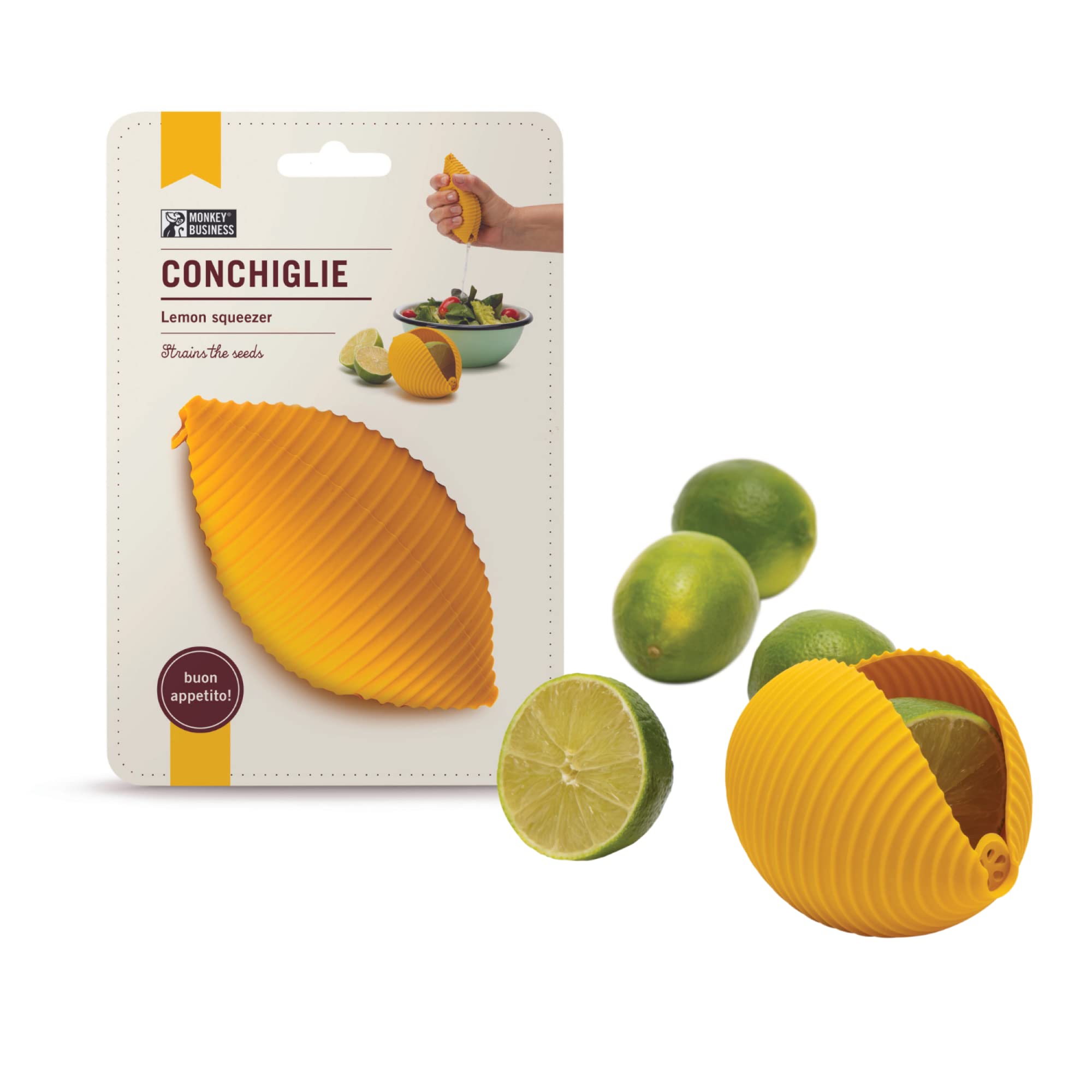 Funny Silicone Lemon Squeezer in Pasta Shape/Maximum Juice Without Mess/Easy to Use and Easy to Clean - Prevents Unwanted Splashes and Also Retains the Cores!