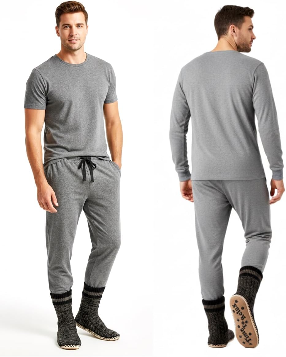 Cozylook Mens Slipper Socks Fleece Lined Non-slip Soles, Winter Soft Thick Cozy Home Boots, Warm Fuzzy House Shoes Indoor - Image 2