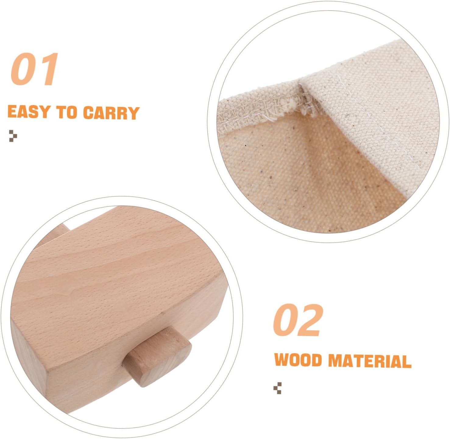 COLLBATH 2pcs Ice Crusher Mallet Canvas Bag for Home Bars Restaurants Cocktails