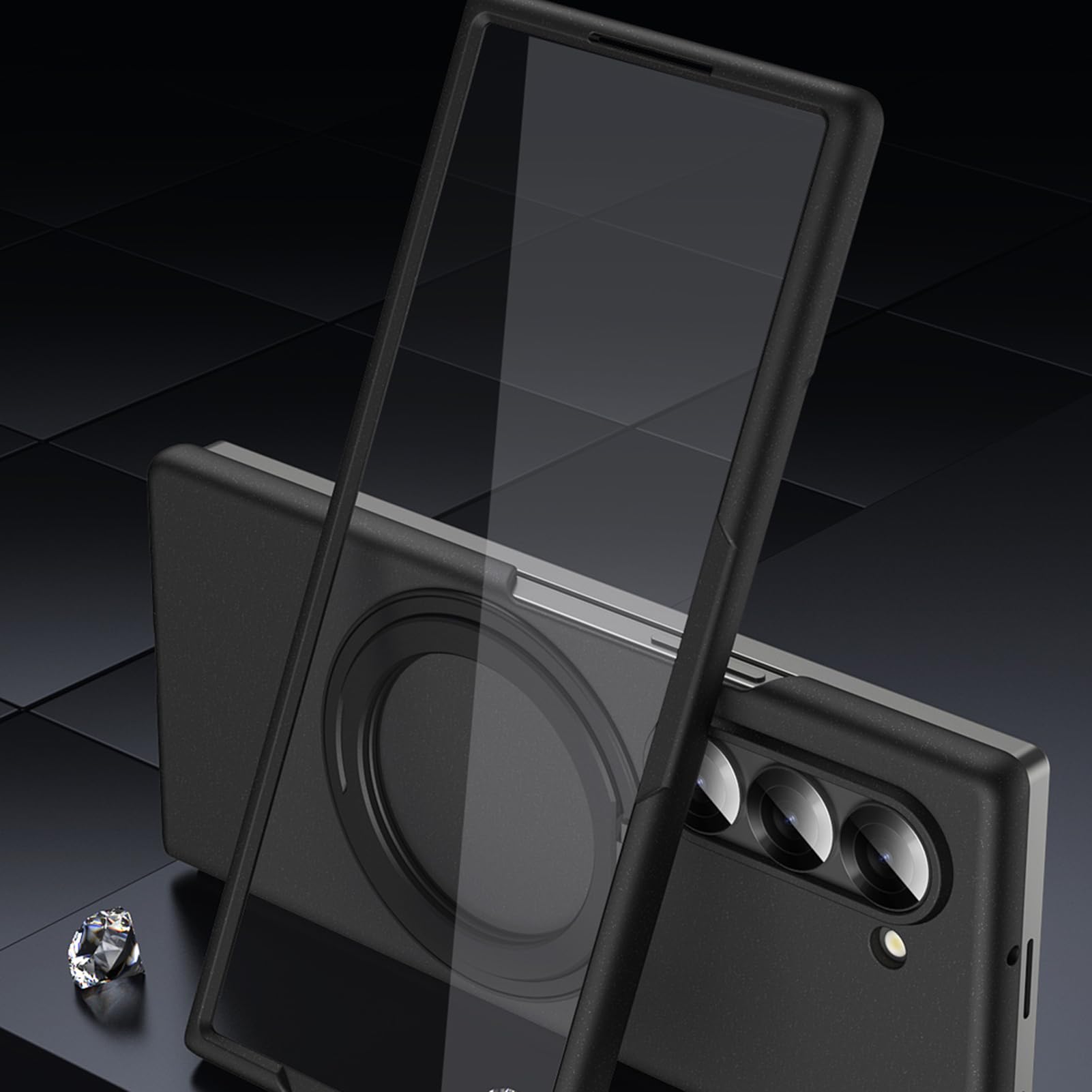 Custodia Sottile Per Samsung Galaxy Z Fold 8 Ultra, Magnetica Anello