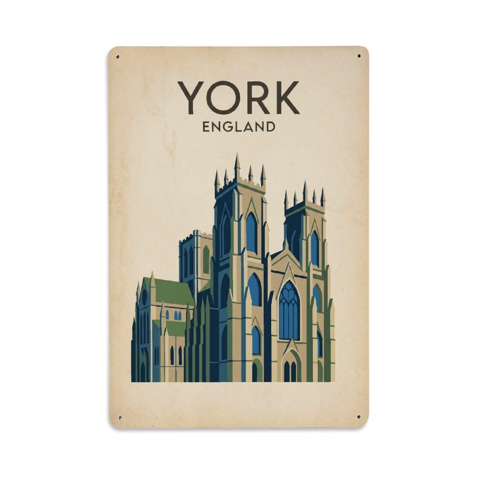 England York Vintage Travel Metal Tin Sign
