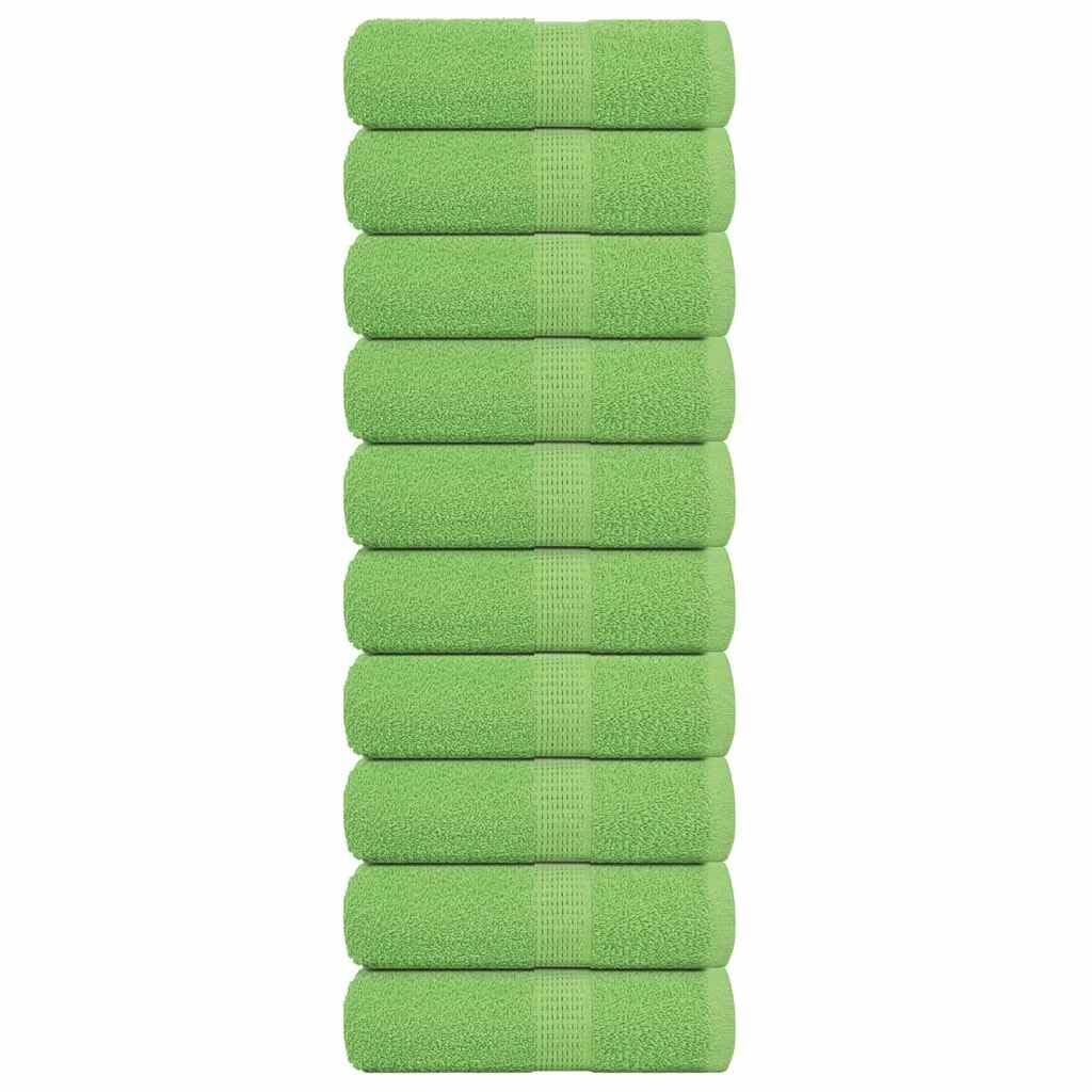 Frog Lot de 10 gants de toilette en 100 % coton, vert pomme, 30 x 30 cm, 360 g/m², pour salle de bain, invités, sauna et plage, absorbants, doux pour sécher