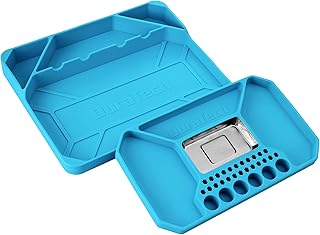 DURATECH 2-Piece Silicone Tool Tray, Premium Non-Slip Flexible Tool Organizer with Magnetic Tray, Tool Storage for Socket, Bolts and Nuts, Screwdriver bits, Gift for Christmas, Mechanic & Garage Tool
