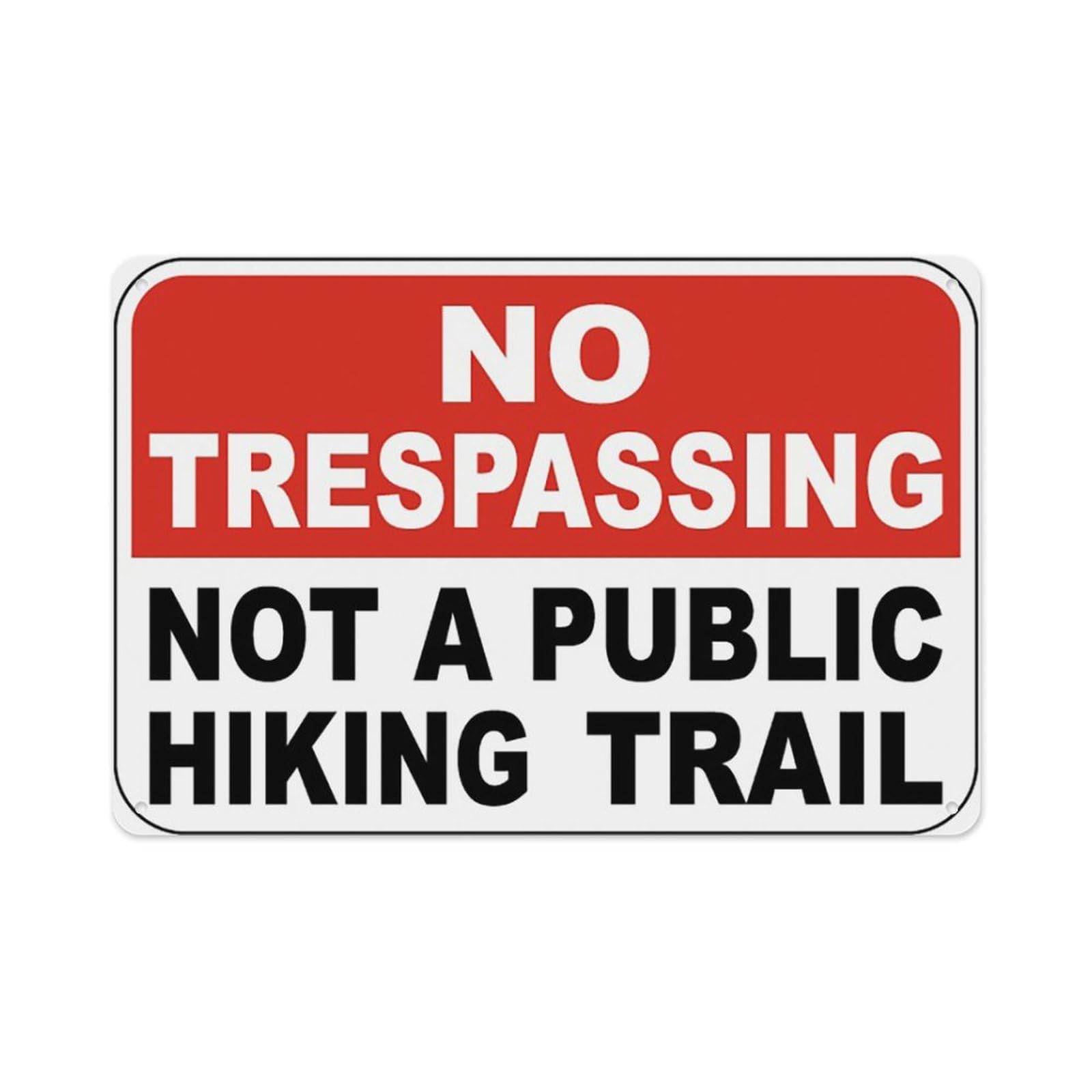 peiyeety No TrespassingA Public Hiking Trail Sign Aluminum Tin Warning Signs For Home Outdoor Garden 12X16 Inches