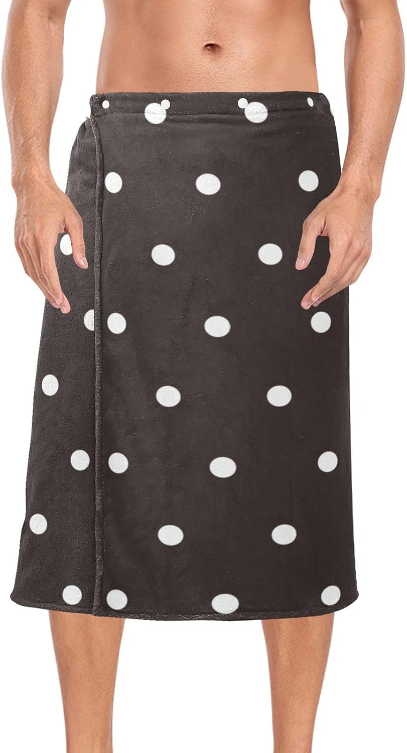 Bath Towel for Men Absorbent Towel Wrap Bath Shower SPA Wrap with Snap Button Closure Body Towel Skirt Independence Day Star Stripe White