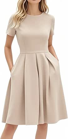 Oxiuly Summer Dresses for Women 2024 Party Church Bridesmaid Graduation Dress with Pockets