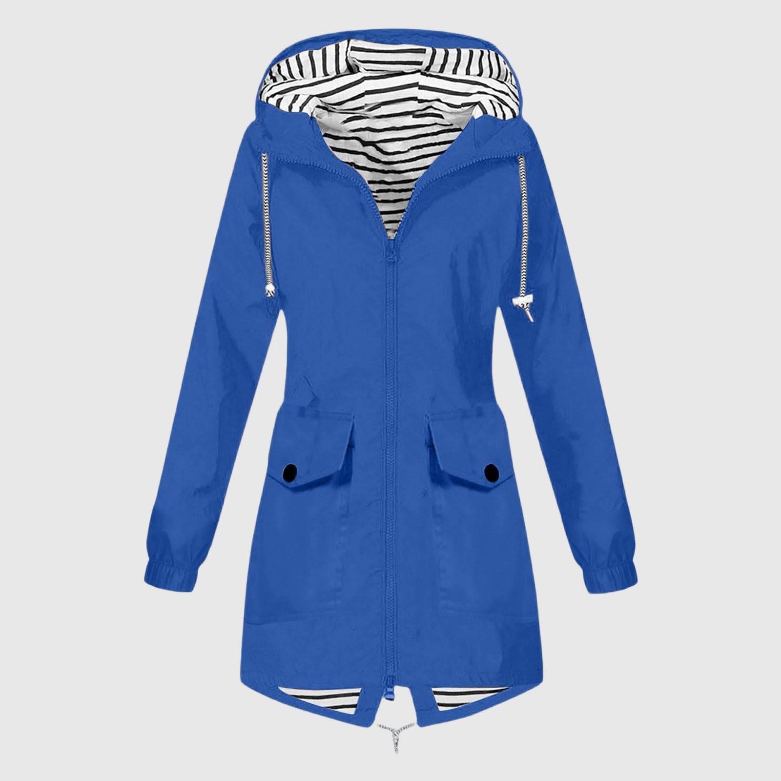 Veste Imperméable Légère pour Femme, Coupe Vent Femme, Impermeable Veste de Pluie à Capuche pour Randonnée, Course à Pied, Cyclisme, Voyages