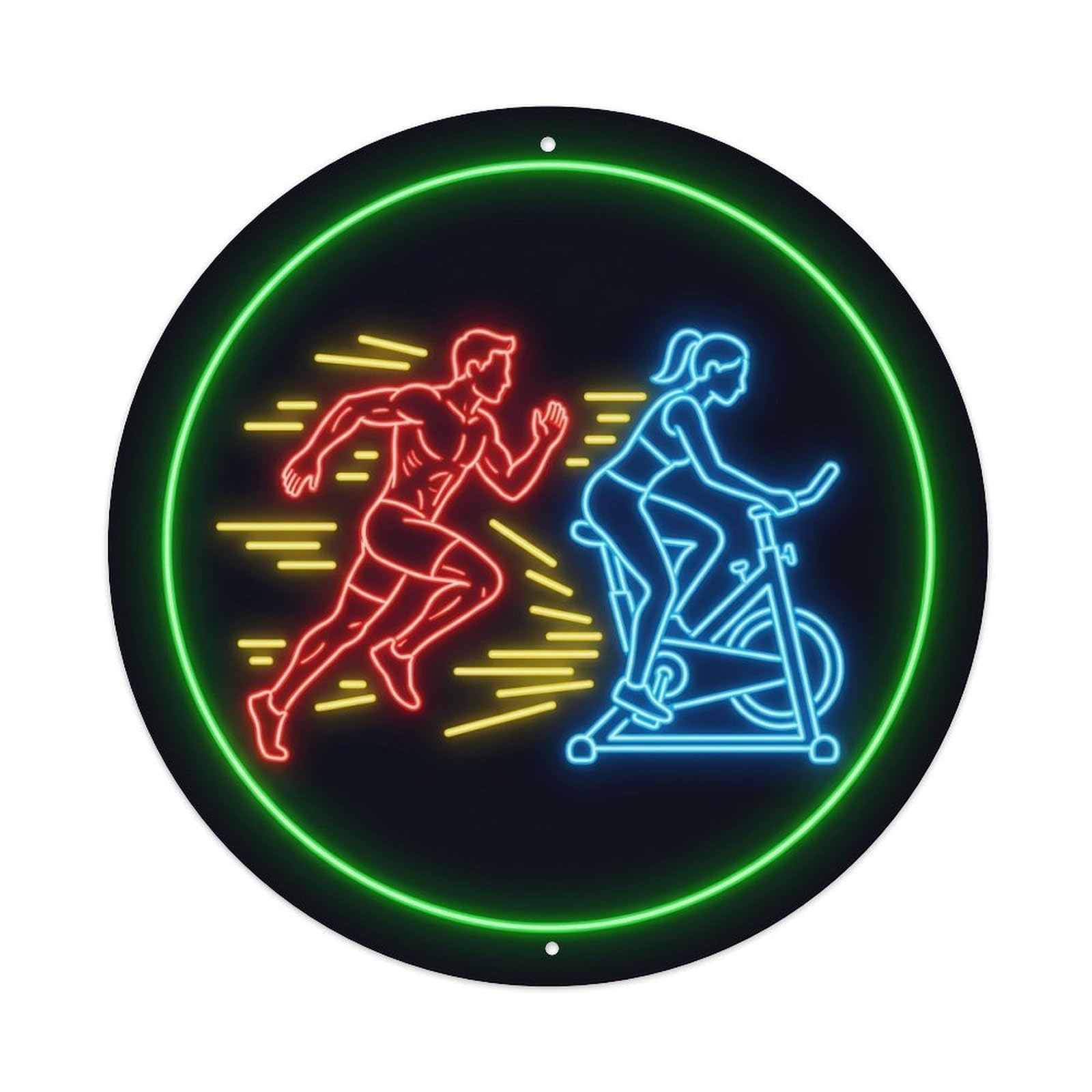 Vintage Faux Neon Gym Retro Bodybuilding Endurance Metal Tin Sign