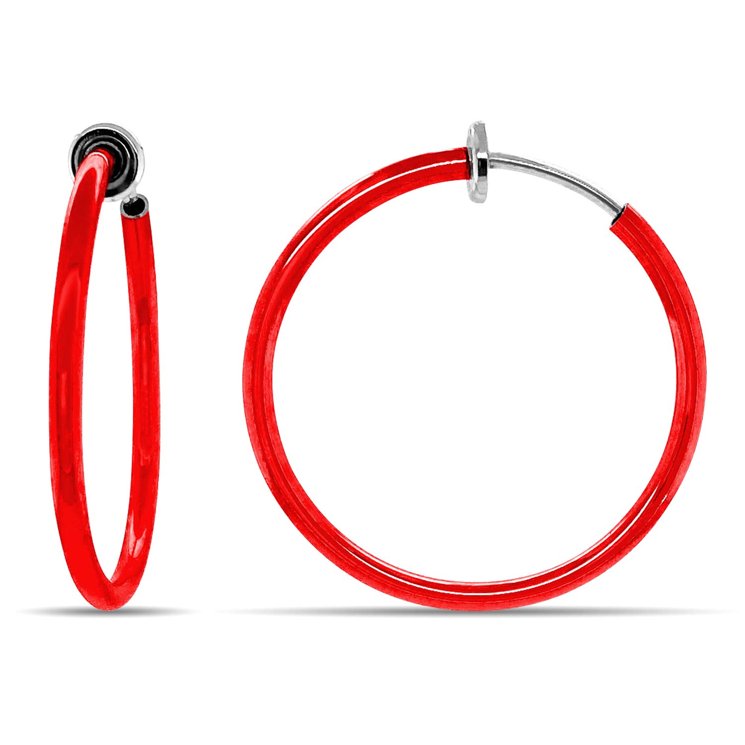 Clip On Spring Hoop Earrings for Non-Pierced Ears
