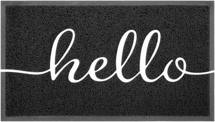 Miniatura 8 de KILOCOCO Tapete para exteriores para puerta delantera, tapete de bienvenida de pelo bajo, antideslizante, área de alto tráfico, fácil de limpiar