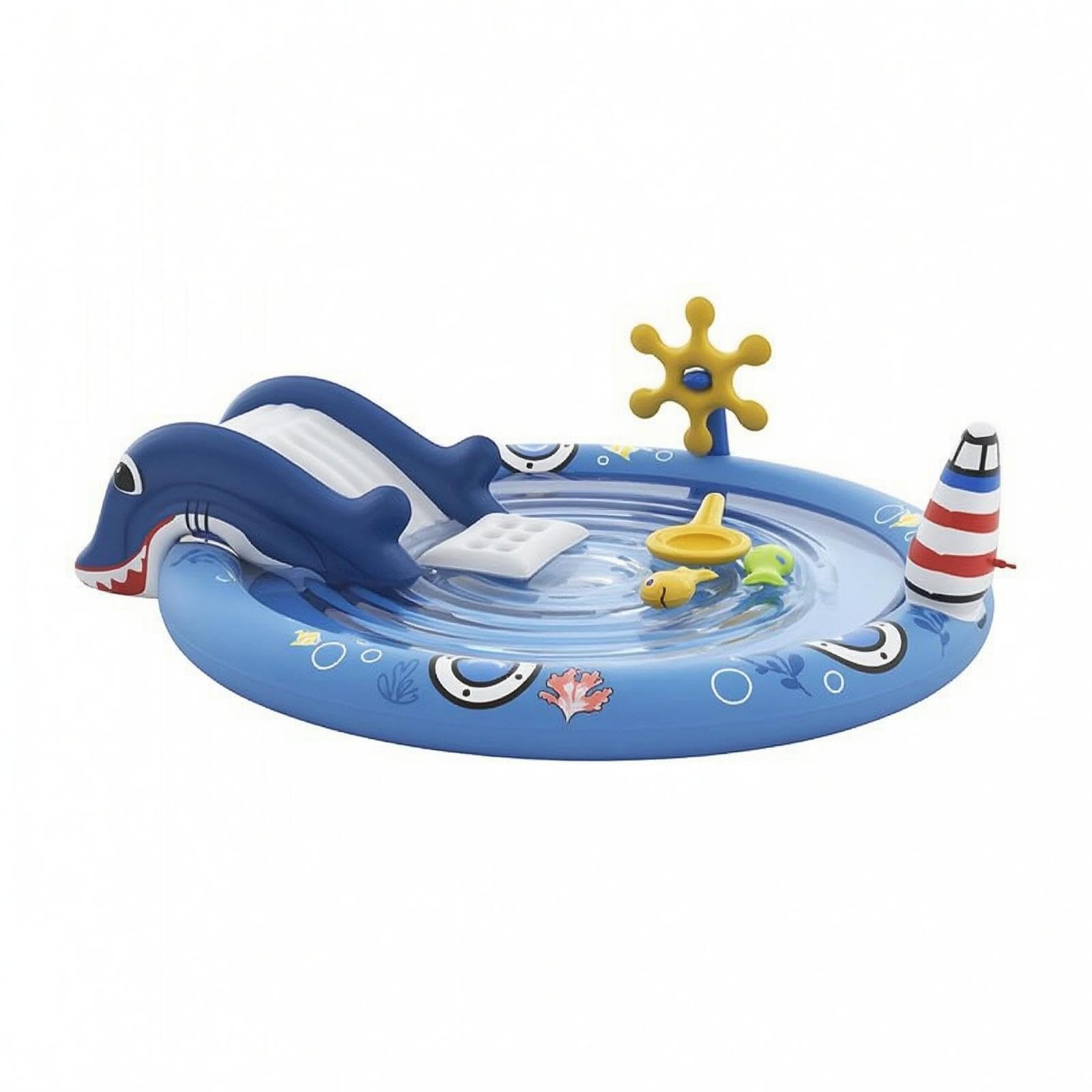 Inflatable Spray Pool Heavy-Duty PVC Inflatable Play Pool Raised Sides Ocean Life Sprinkler-picture-10