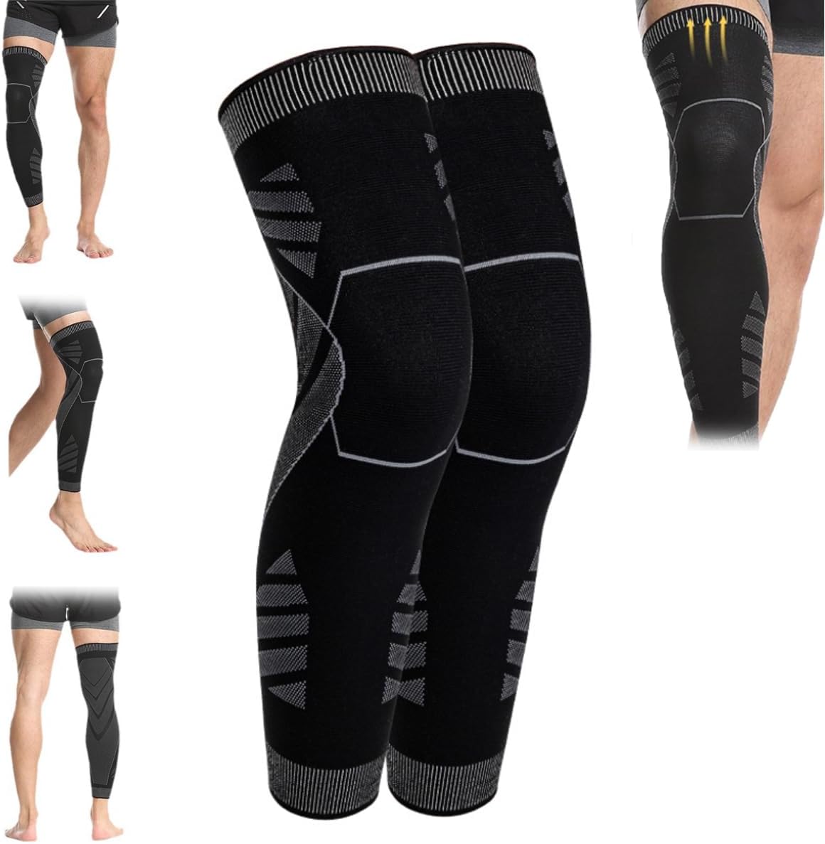 Full Leg Compression,Compression Knee Sleeves,V2 Long Knee Sleeve for Pain Relief, Knee Support for Running