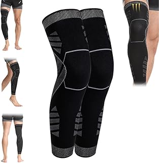 Flytex Full Leg Compression, Flytex Compression Knee Sleeves, Flytex V2 Long Knee Compression Sleeve for Pain Relief, Knee Support for Running, Working (1 Pair, Large)