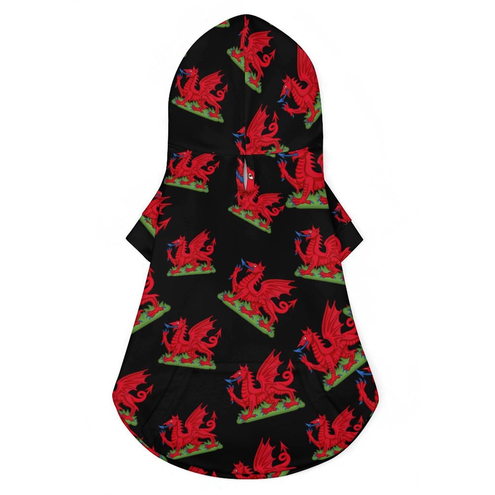 Welsh Dragon Flag Funny Dog Hoodie Puppy Sweatshirt Doggie Winter Clothes Pet Hooded Cat Coat Jackets