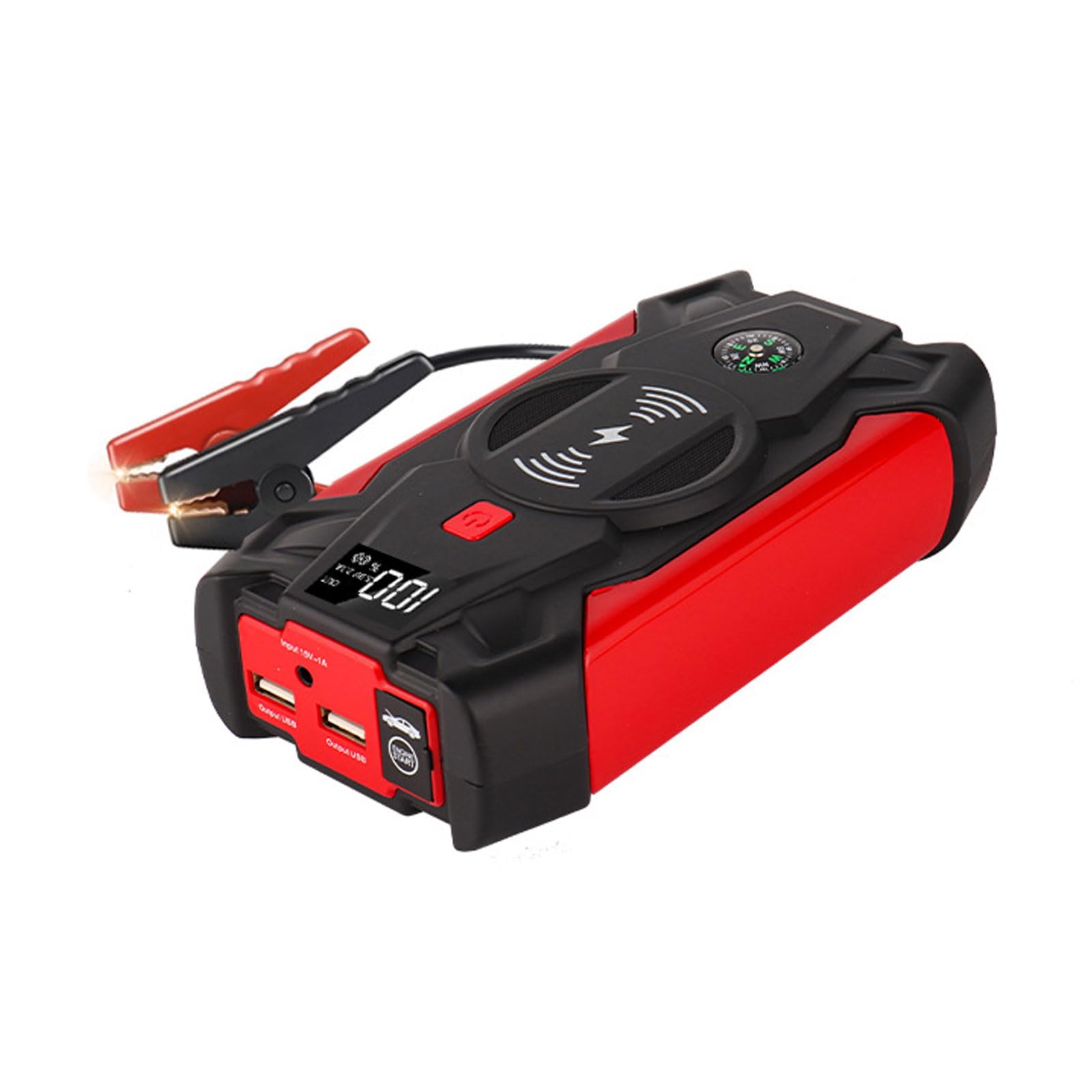 Avviamento Emergenza Auto Car Jump Starter con Caricabatterie Wireless 12V Portatile 39800mAh Power Bank Alimentatore Emergenza per Auto