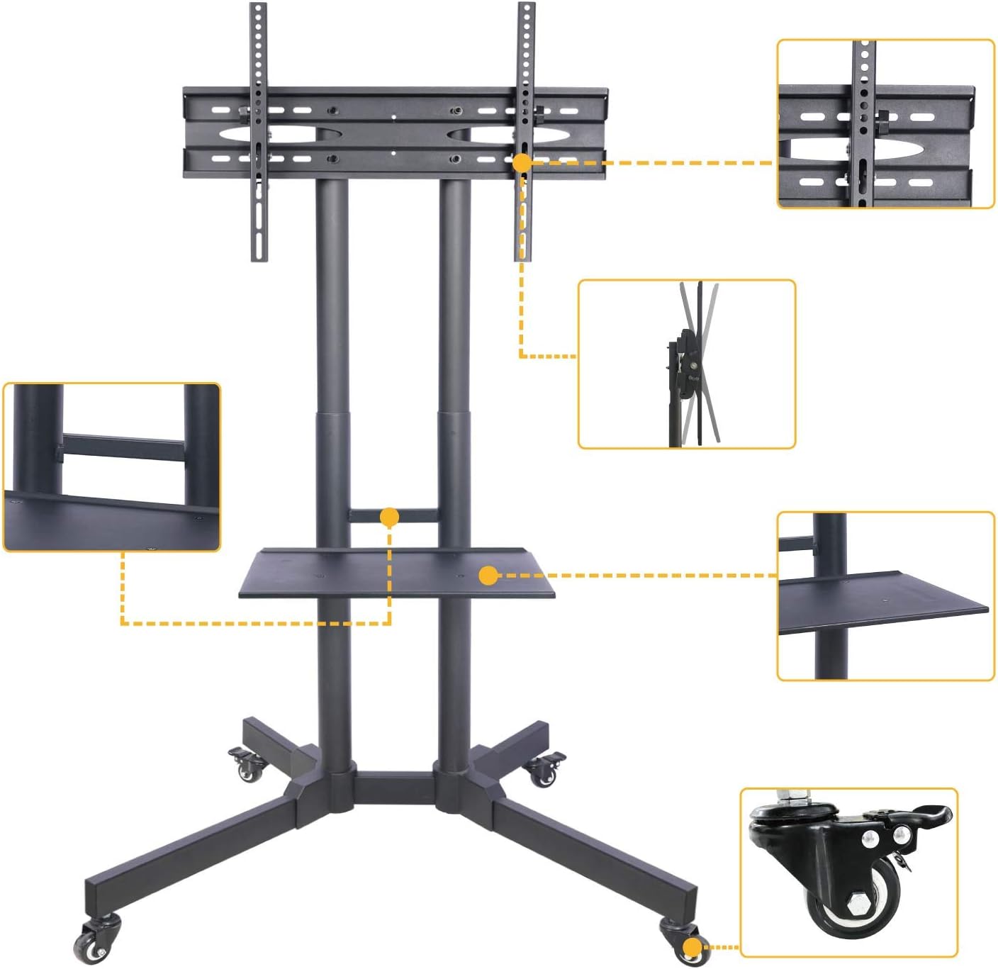 🔥 Hоt Dеаlѕ ABCCANOPY Mobile TV Cart with Wheels and Adjustable Shelf Rolling Trolley Mount TV Stand for 32-65 Inch LCD LED Flat Screen TV,Plasma TVs TV Monitors