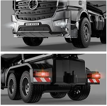 RC1/20 2.4 GHz 10CH Dump Car Radio Control Truck Radio Control Construction Heavy Equipment Metal Damp Radio Control Engineering Vehicle Multi-Function Children's Gift for Sandy Beaches