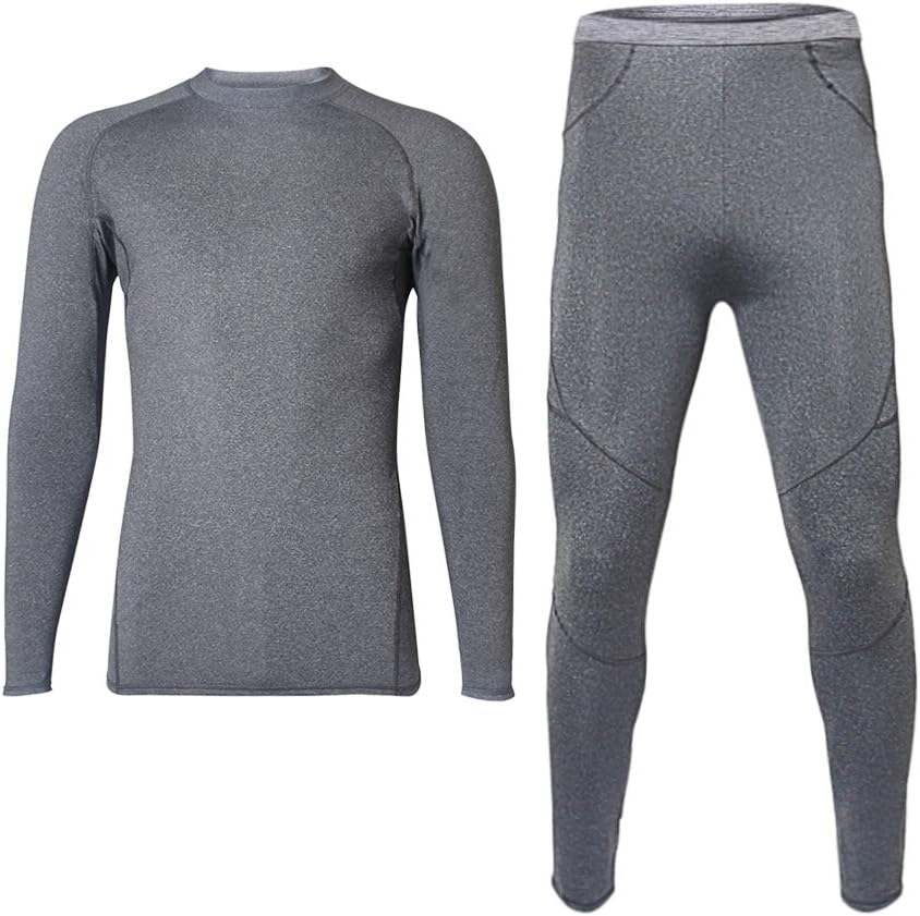 TAKIYA Men's Thermal Underwear Set Soft Winter Warm Long John Base Layer Top & Bottom Fleece Lined